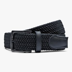 Nike Belt Black Braided with Silver Buckle, Golf Belt